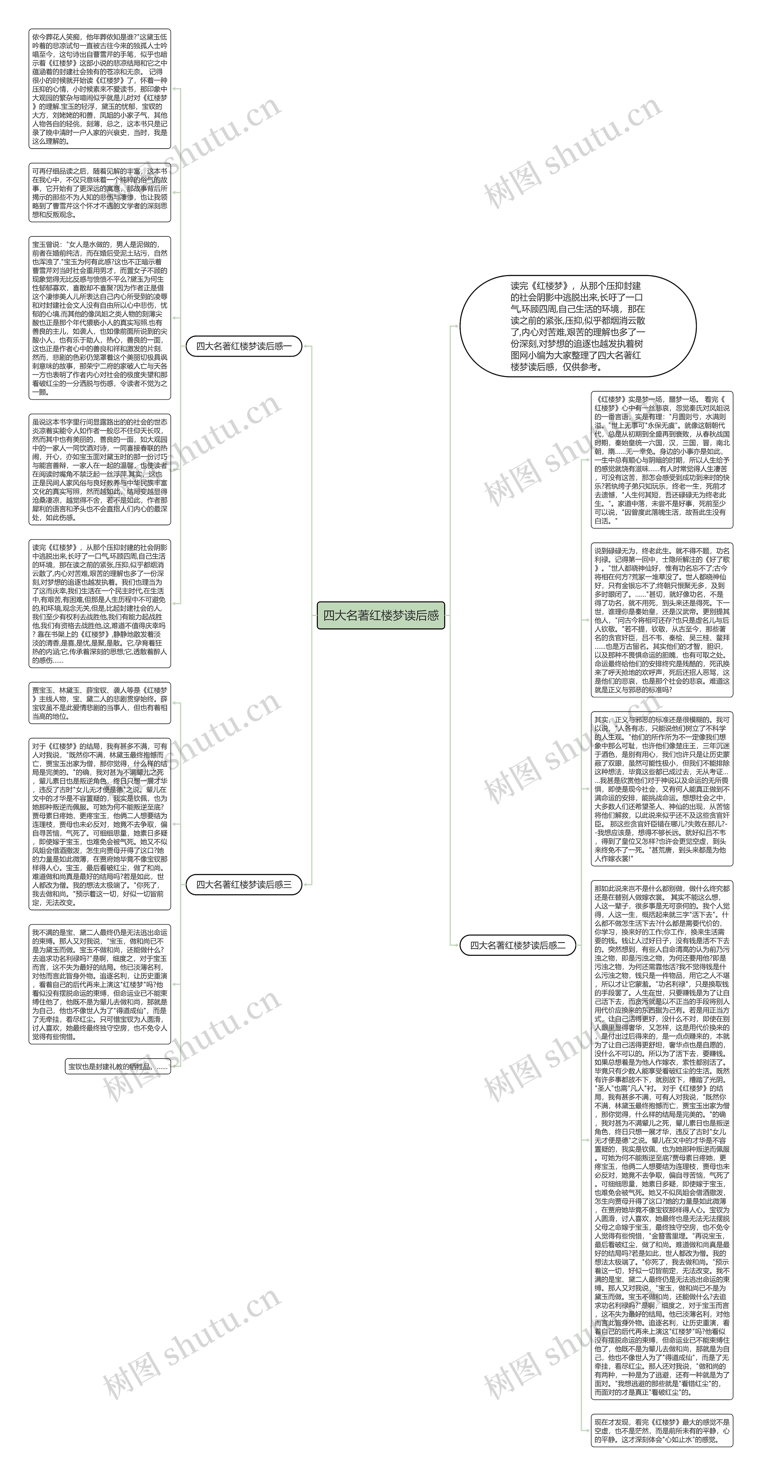 四大名著红楼梦读后感思维导图