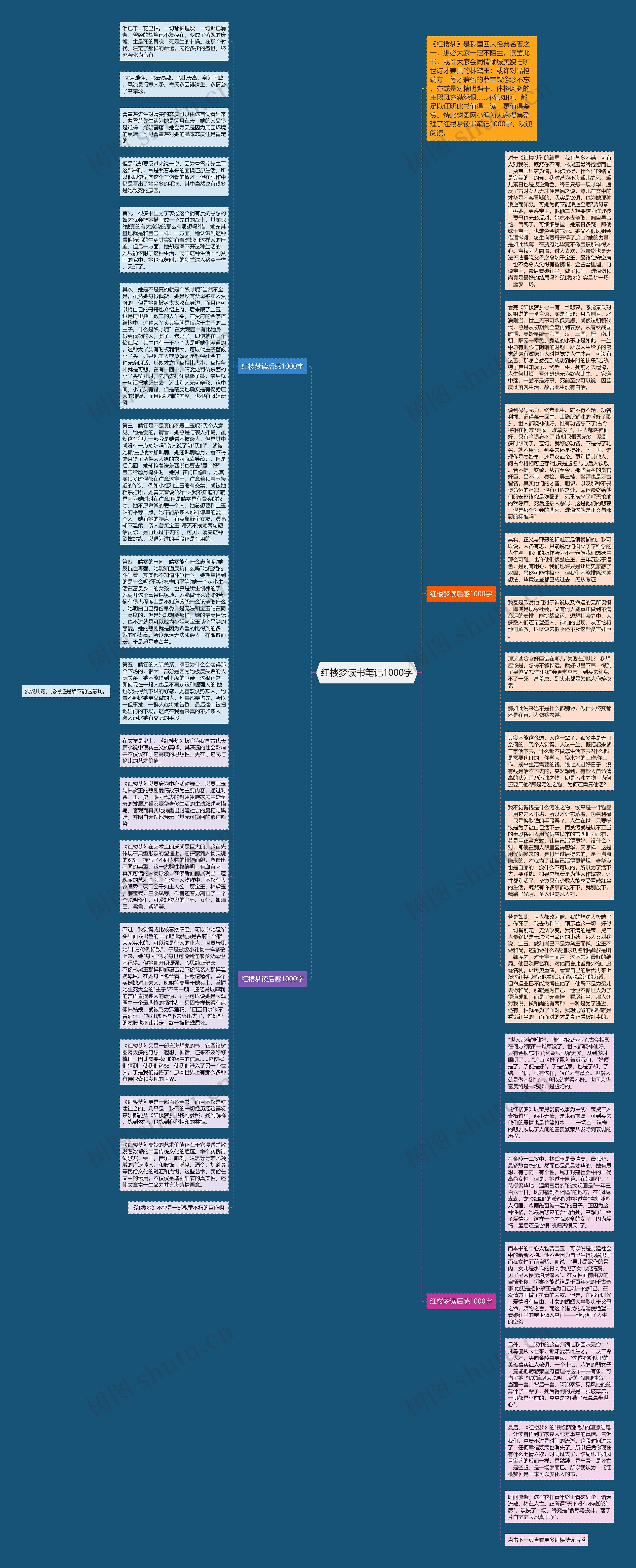 红楼梦读书笔记1000字思维导图