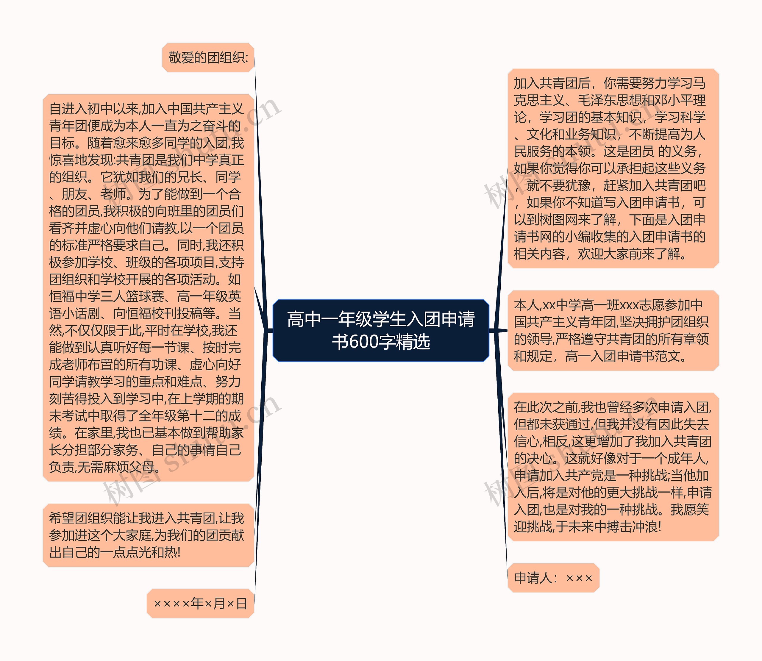 高中一年级学生入团申请书600字精选