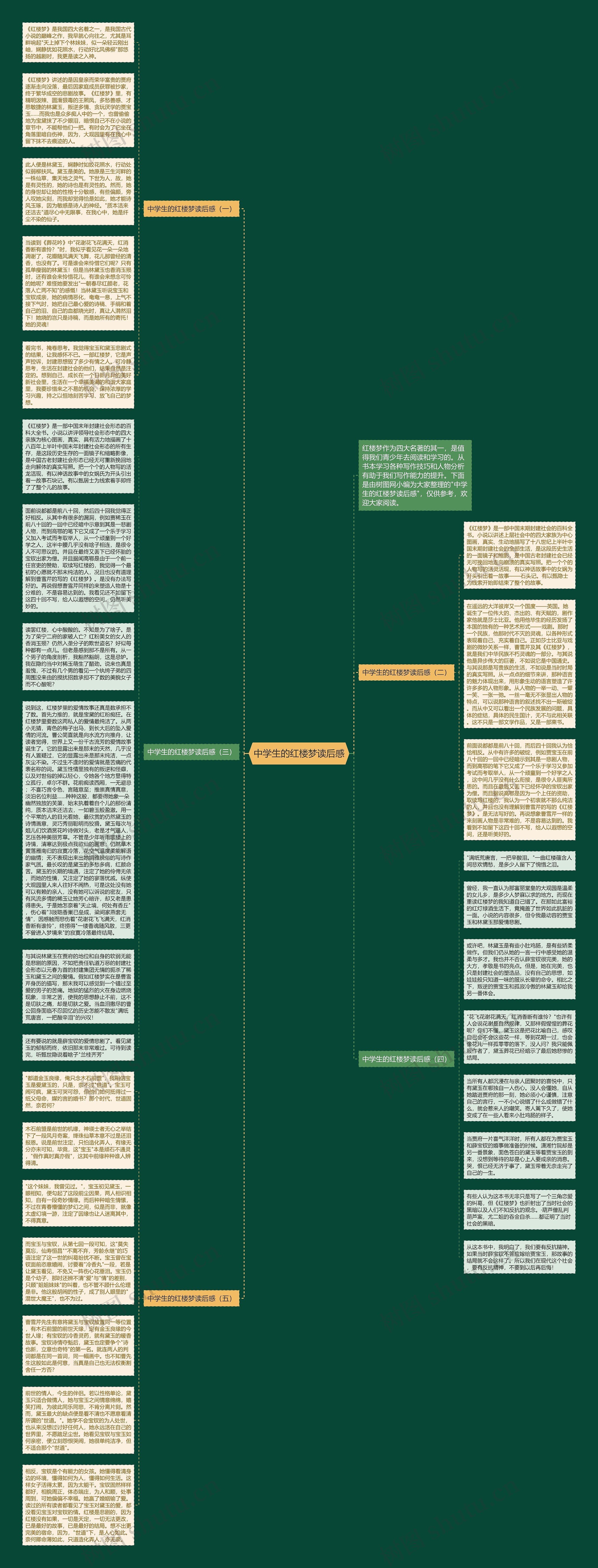 中学生的红楼梦读后感思维导图