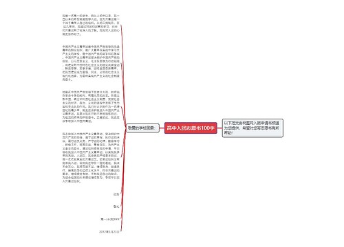 高中入团志愿书100字