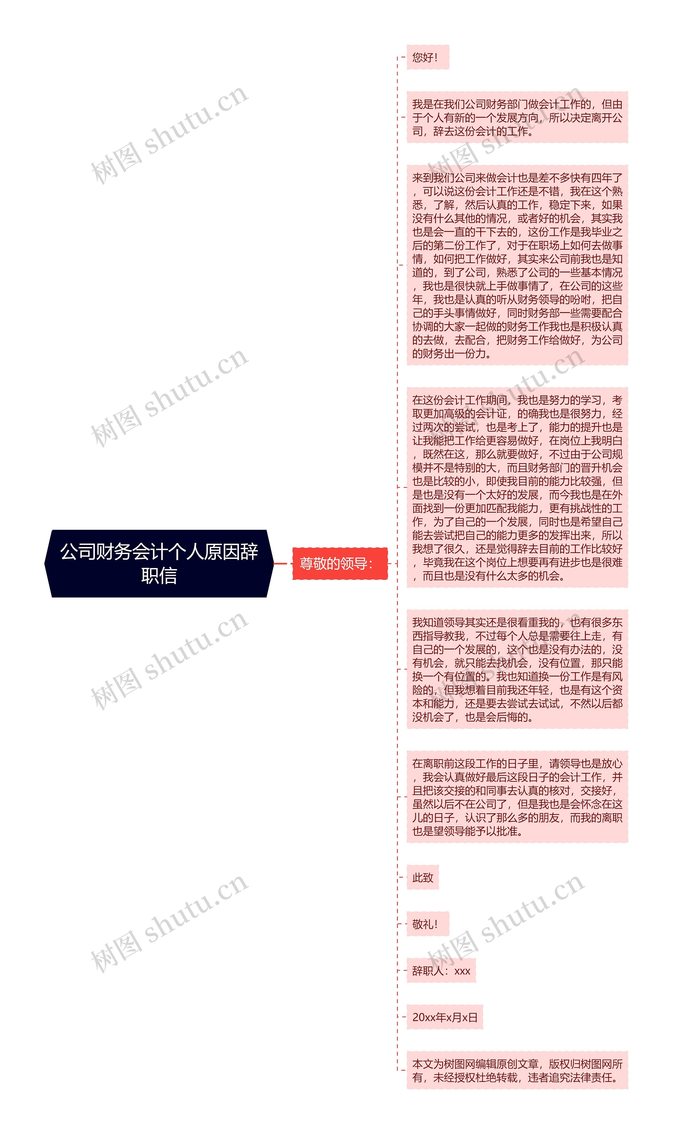 公司财务会计个人原因辞职信