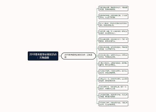 2019高考数学必备知识点：三角函数