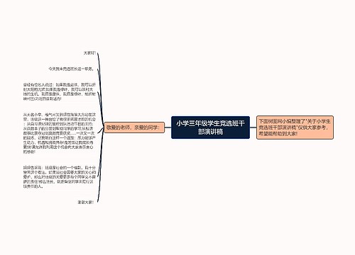 小学三年级学生竞选班干部演讲稿