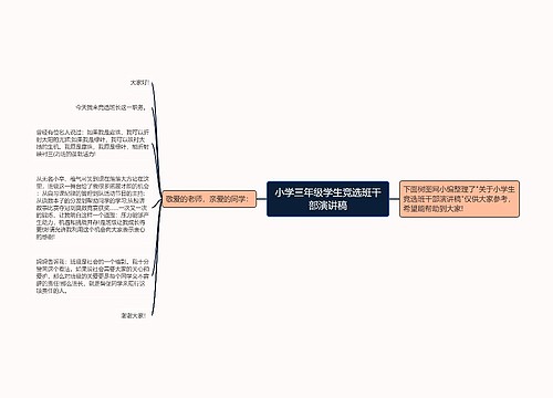 小学三年级学生竞选班干部演讲稿