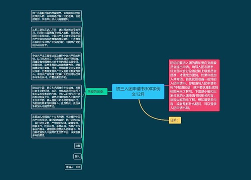 初三入团申请书300字例文12月