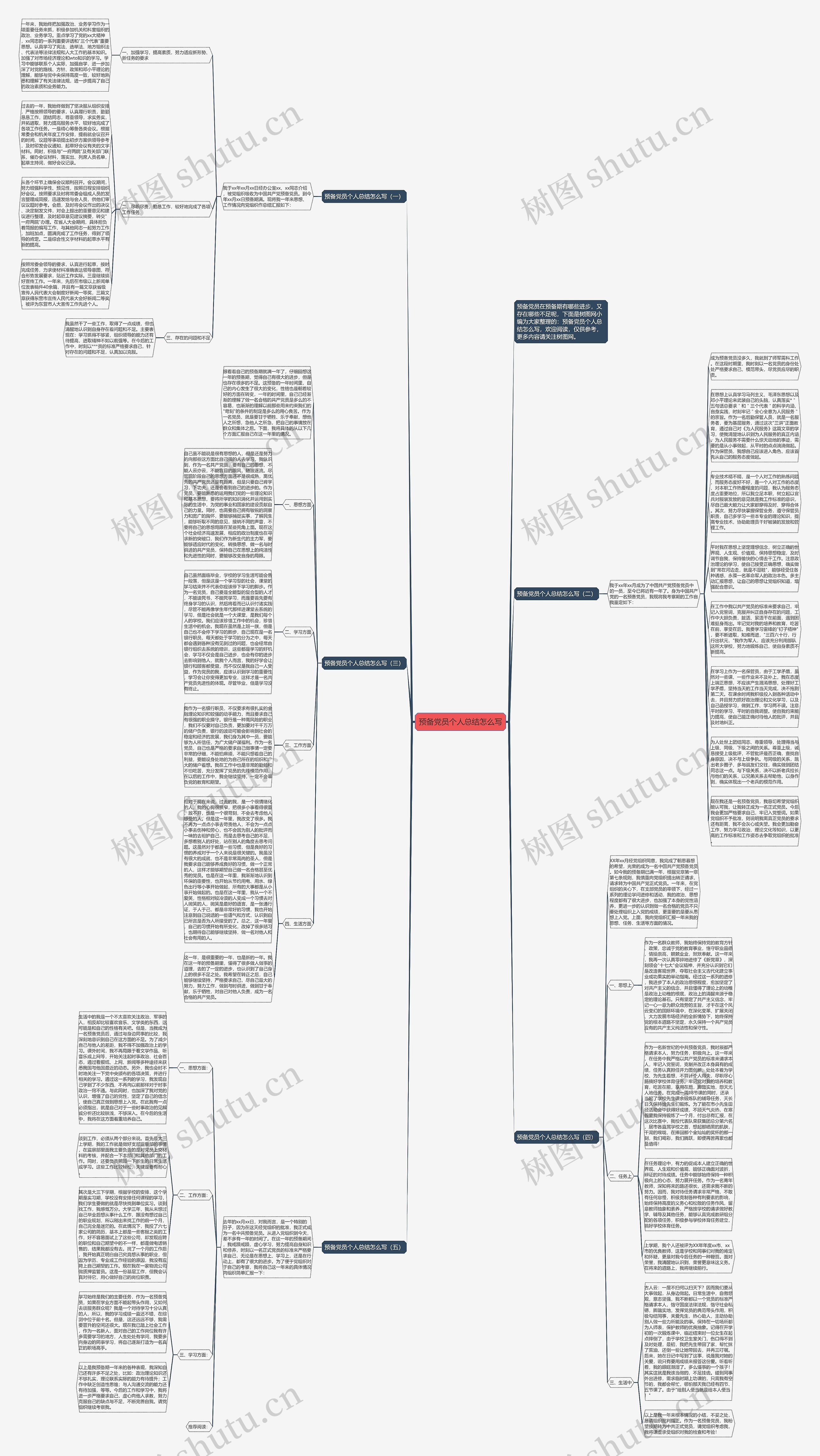 预备党员个人总结怎么写思维导图