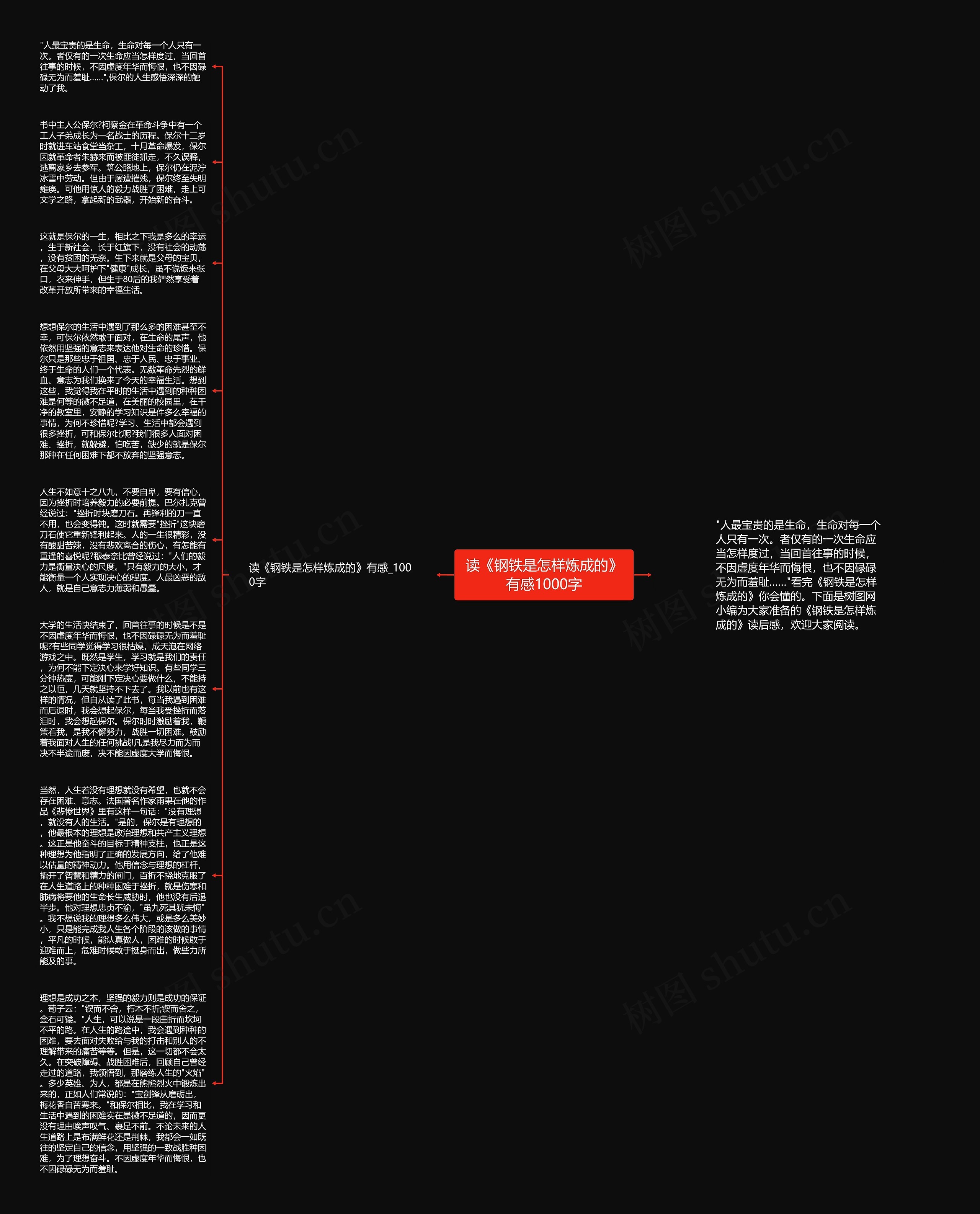 读《钢铁是怎样炼成的》有感1000字思维导图高清图 读《钢铁是怎样炼成的》有感1000字思维导图