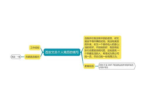 西安文员个人简历的填写