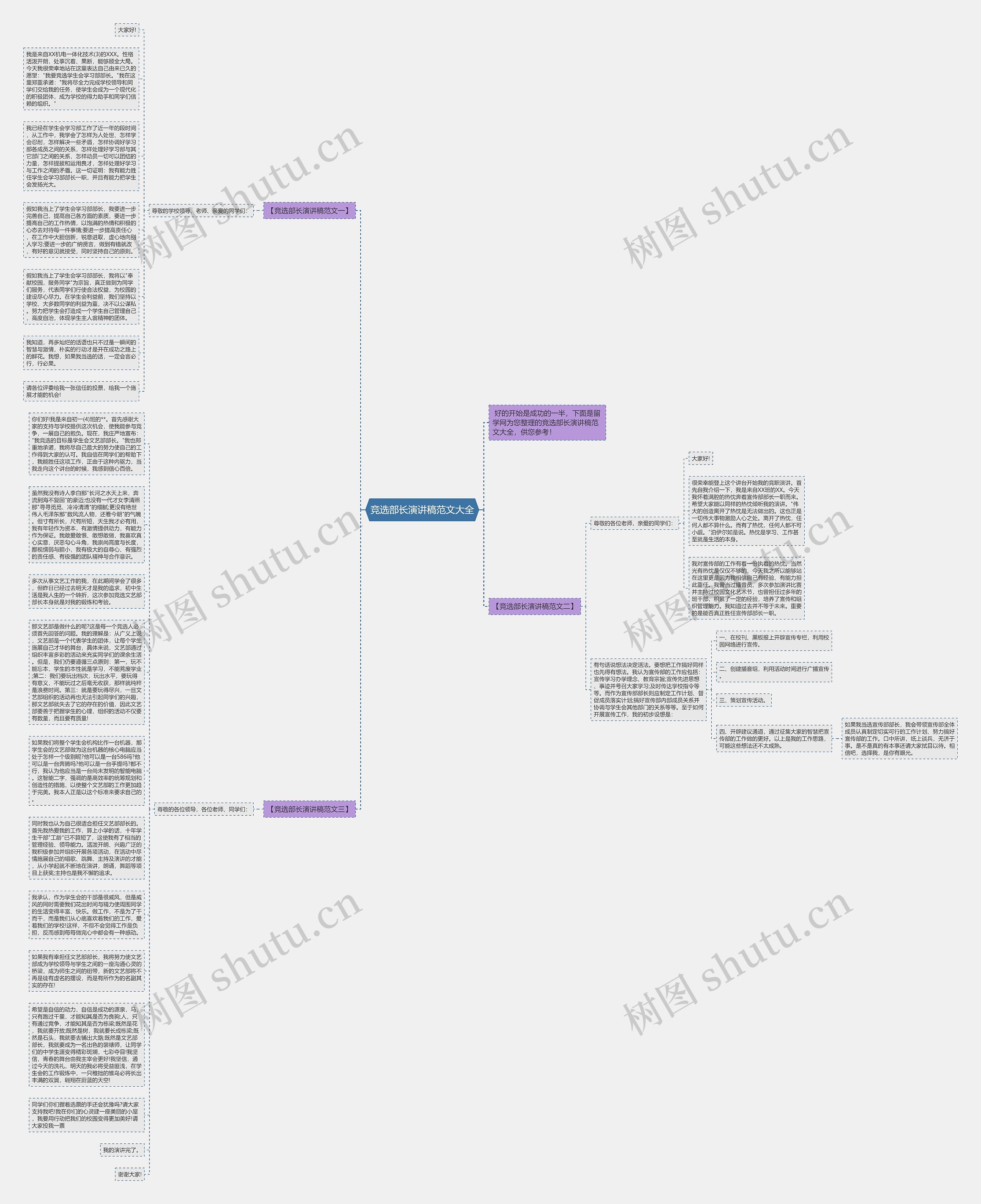 竞选部长演讲稿范文大全思维导图