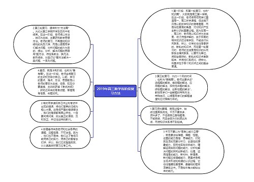 2019年高三数学各阶段复习方法