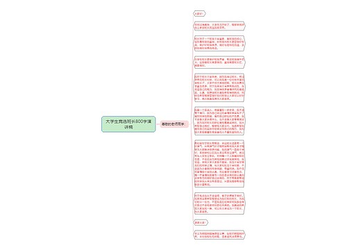 大学生竞选班长800字演讲稿