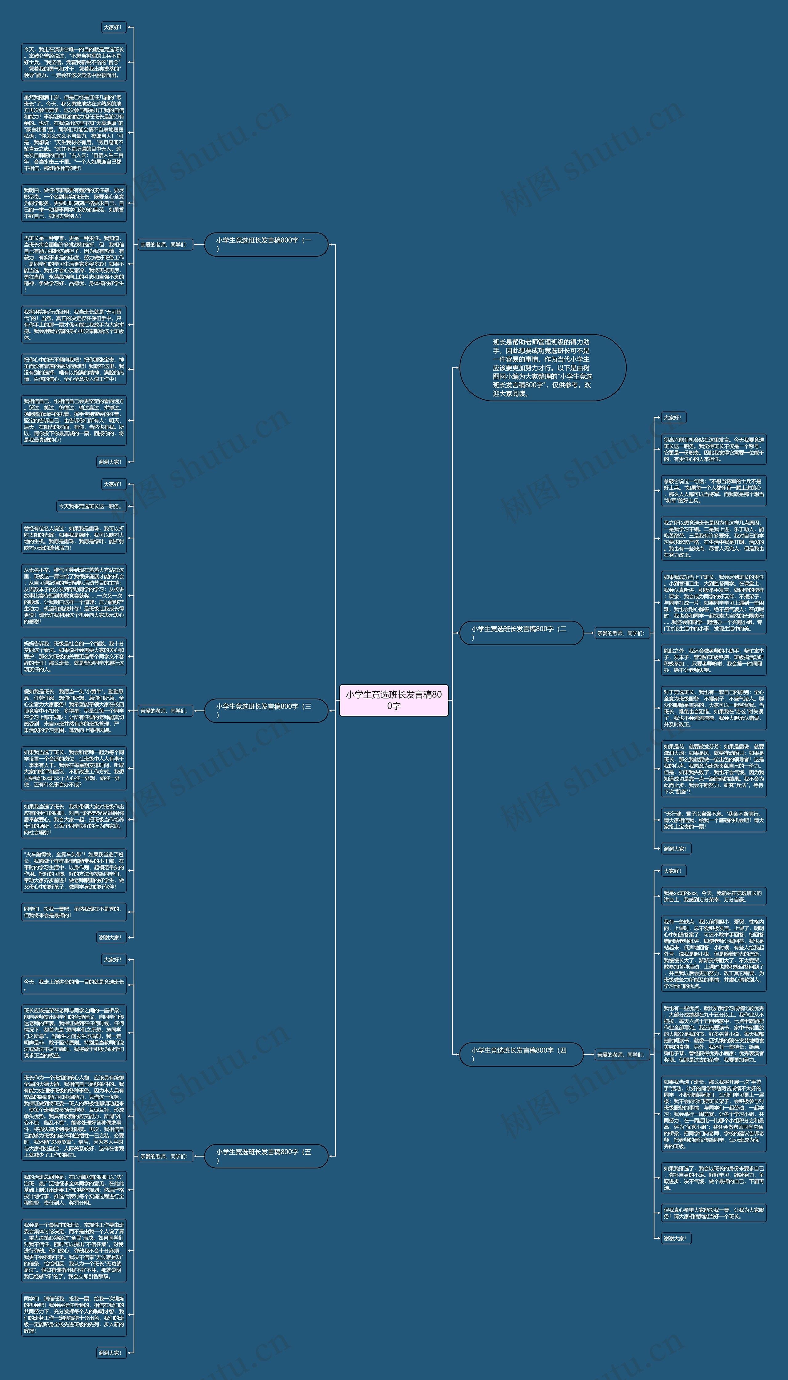 小学生竞选班长发言稿800字思维导图
