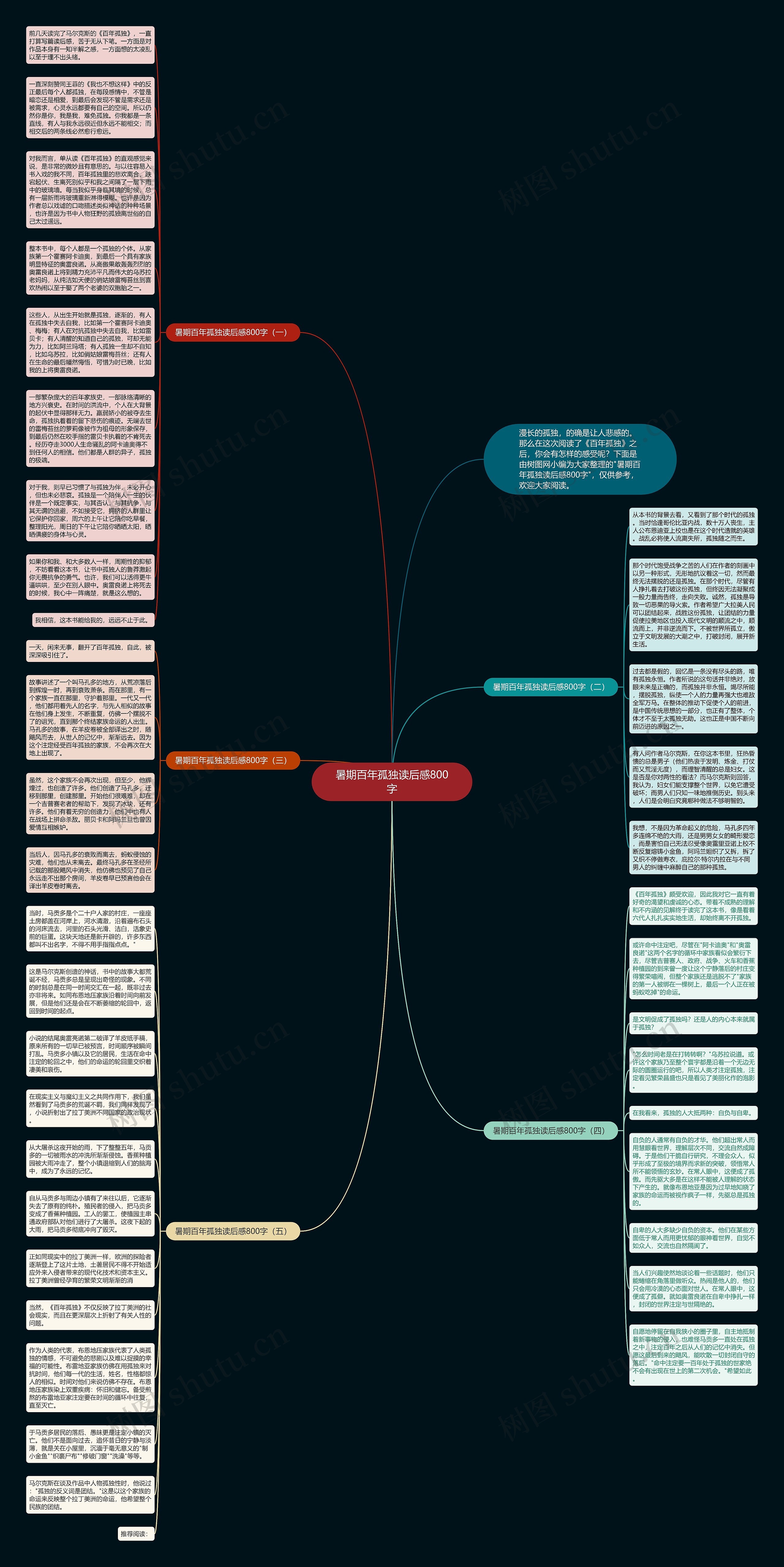 暑期百年孤独读后感800字思维导图
