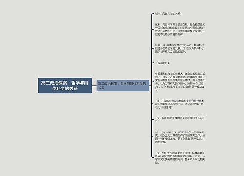 高二政治教案：哲学与具体科学的关系