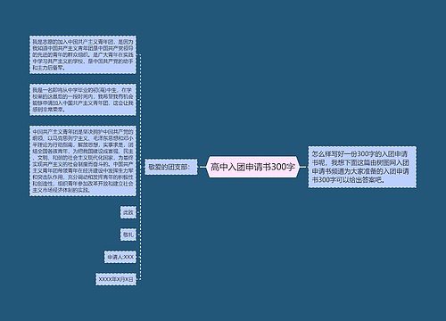 高中入团申请书300字