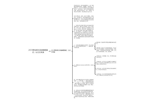 2019高考语文阅读解题模式：议论文阅读