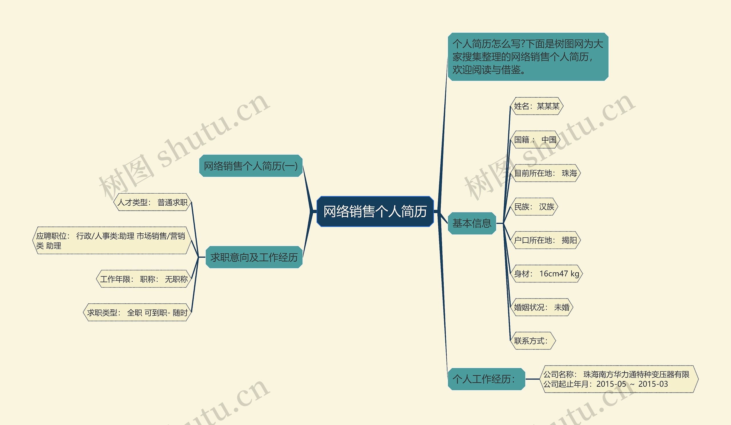 网络销售个人简历