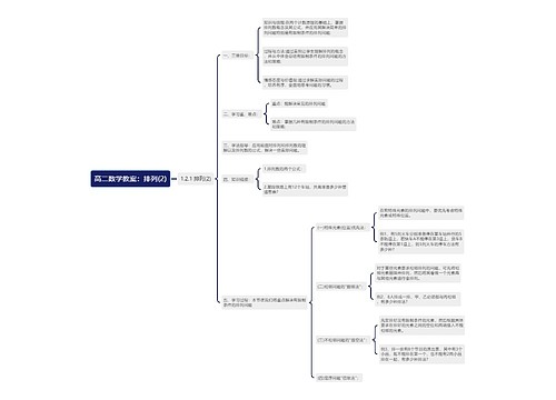 高二数学教案：排列(2)思维导图