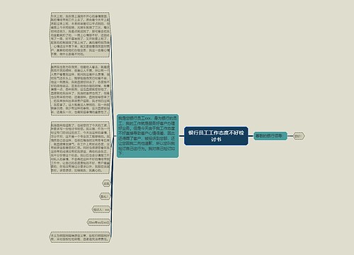 银行员工工作态度不好检讨书