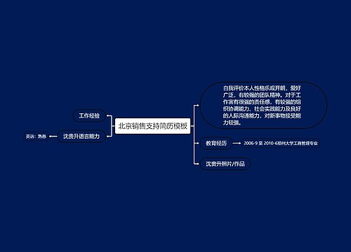 北京销售支持简历模板