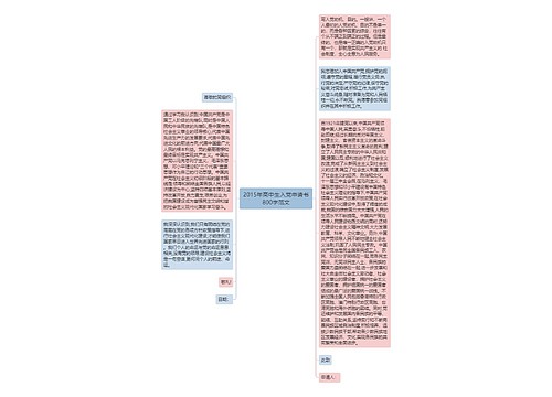 2015年高中生入党申请书800字范文