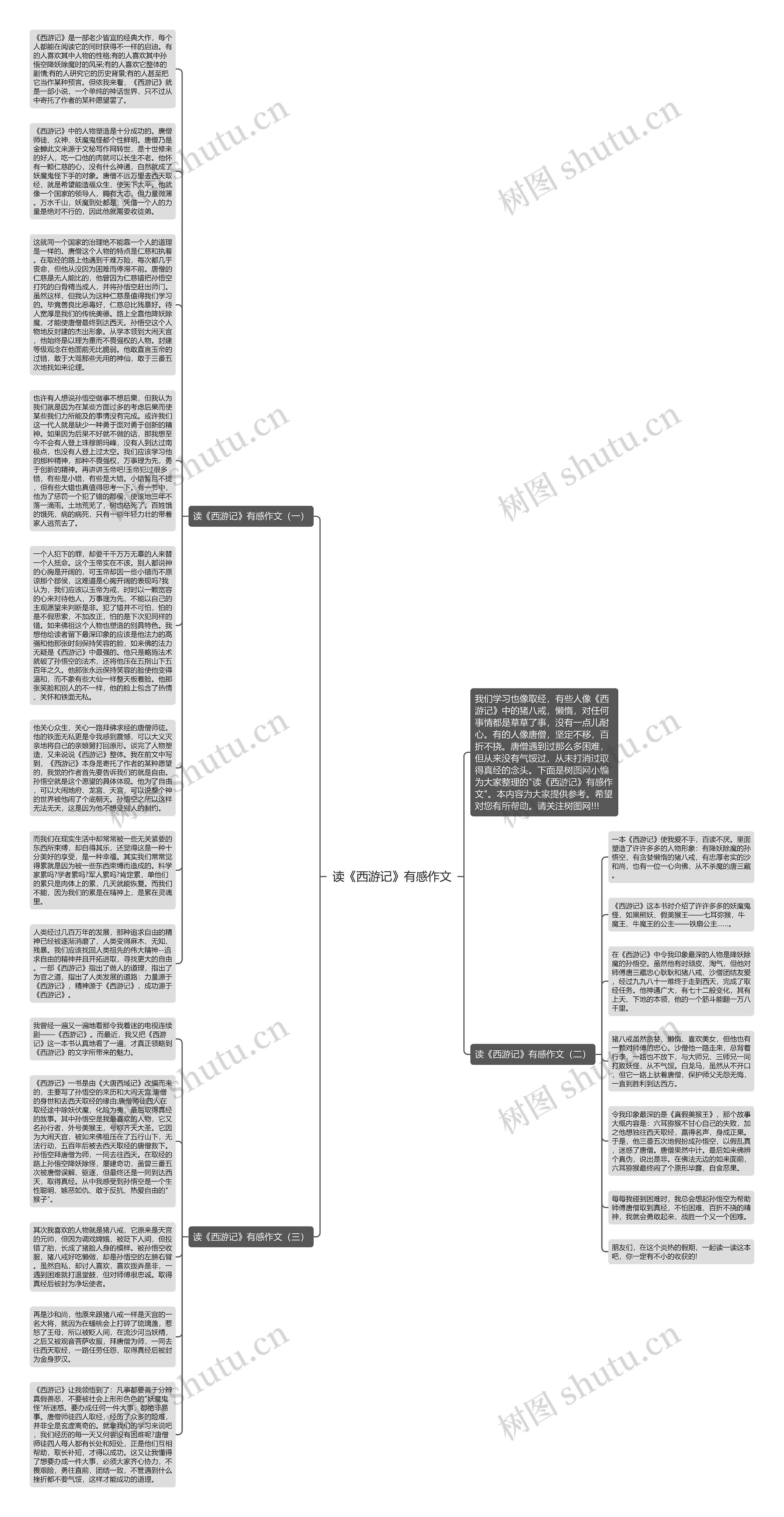 读《西游记》有感作文思维导图