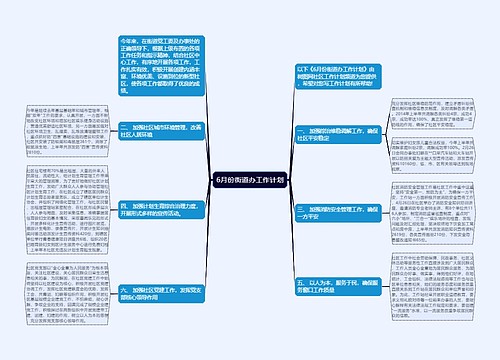 6月份街道办工作计划