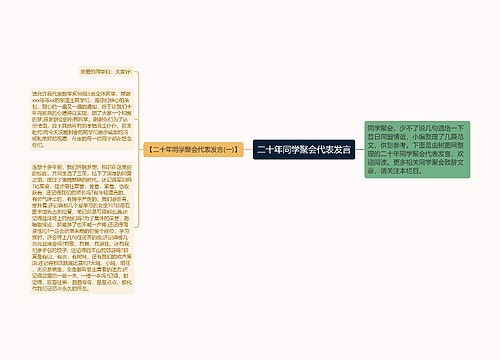 二十年同学聚会代表发言