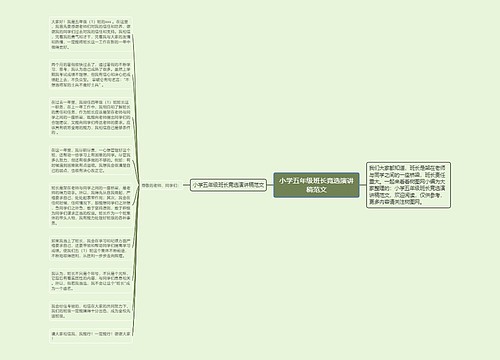 小学五年级班长竞选演讲稿范文