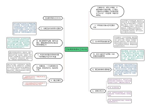 卫生局财务部长工作计划