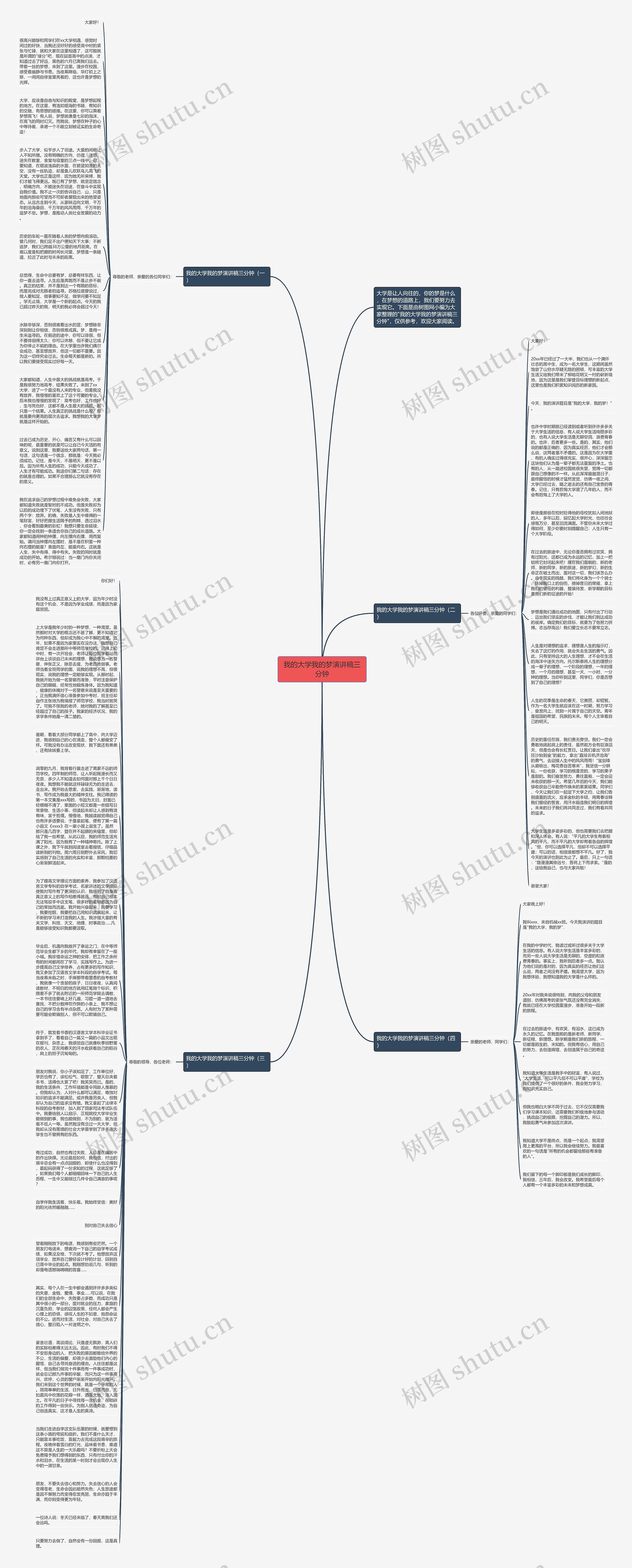 我的大学我的梦演讲稿三分钟思维导图