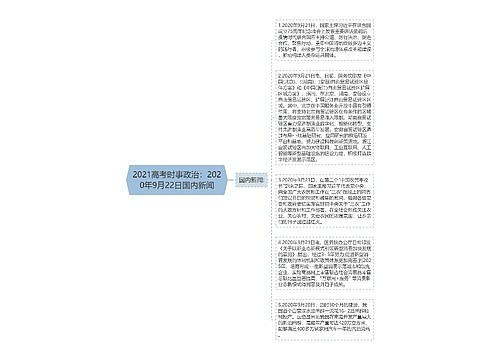 2021高考时事政治：2020年9月22日国内新闻