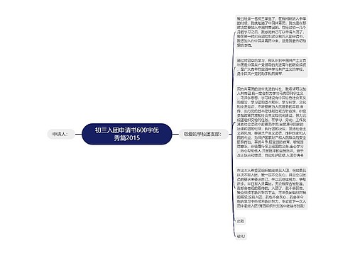 初三入团申请书600字优秀篇2015