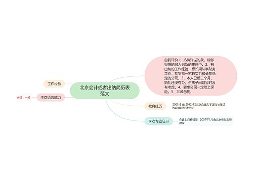 北京会计或者出纳简历表范文