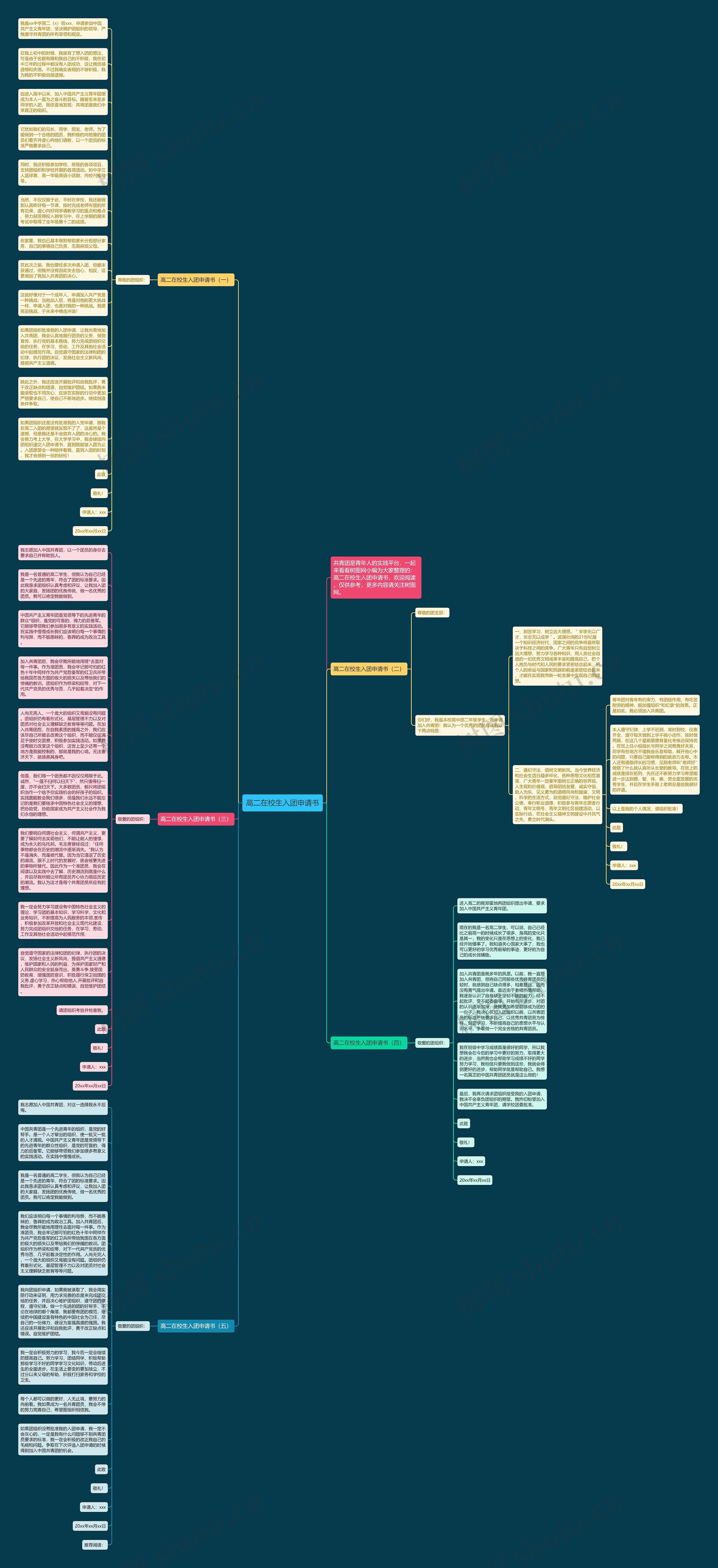 高二在校生入团申请书思维导图