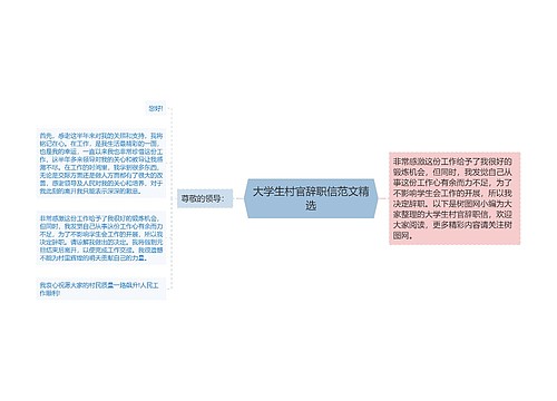 大学生村官辞职信范文精选