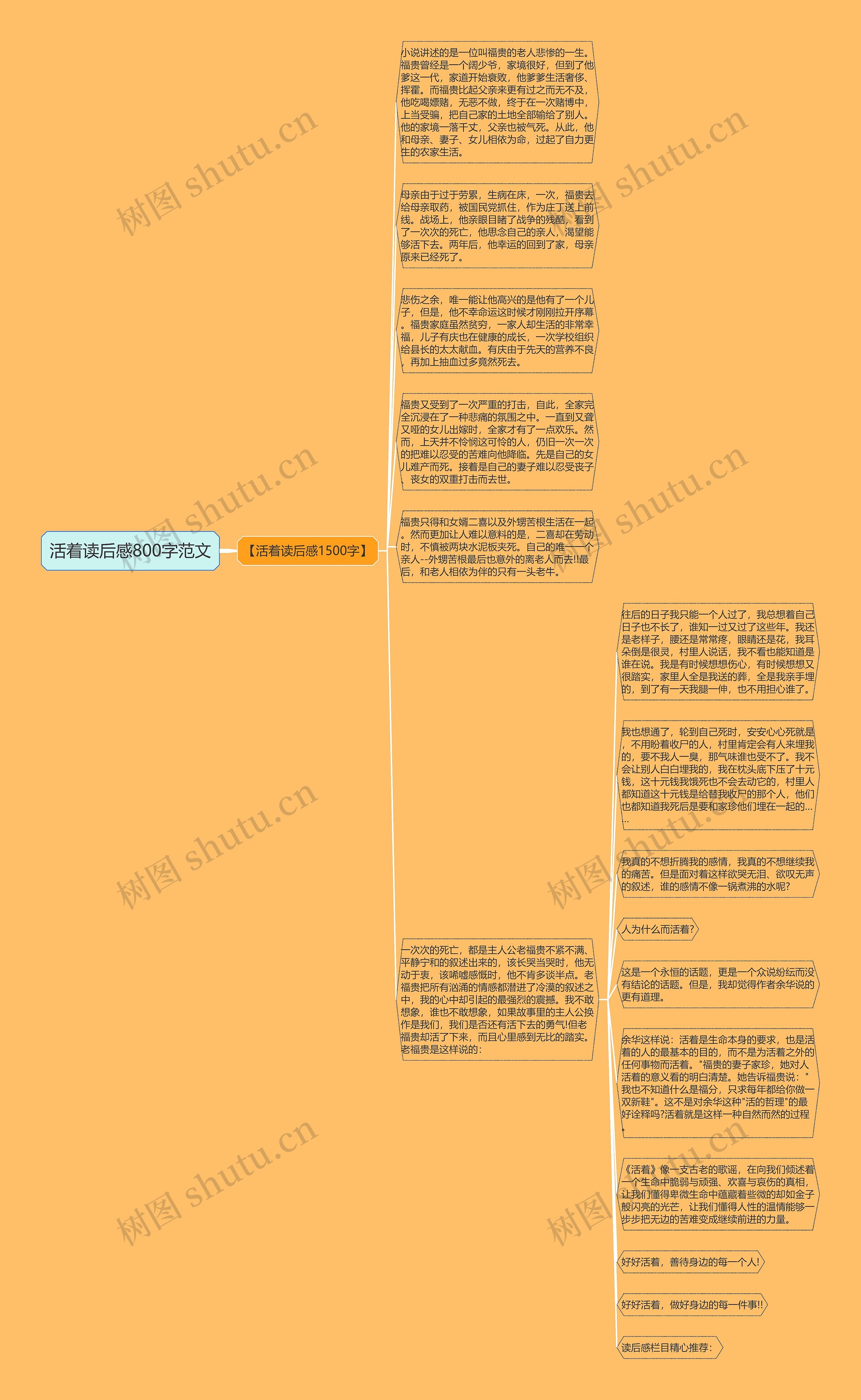 活着读后感800字范文思维导图