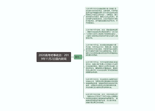 2020高考时事政治：2019年11月2日国内新闻