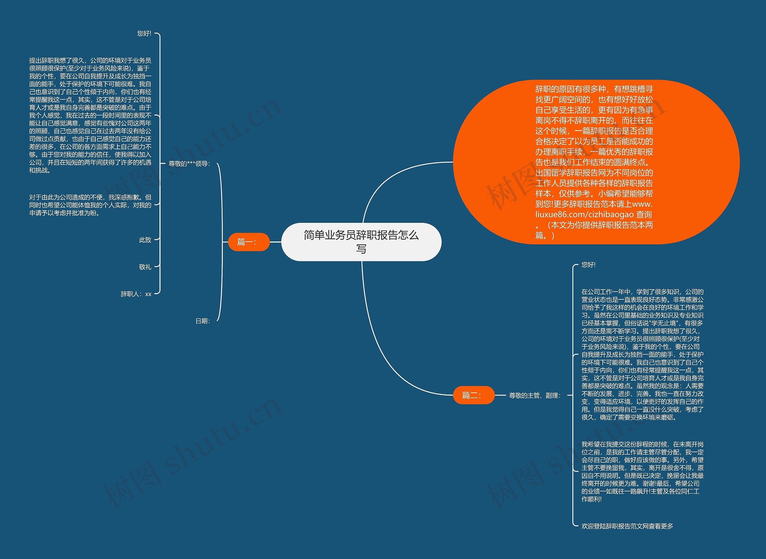 简单业务员辞职报告怎么写思维导图