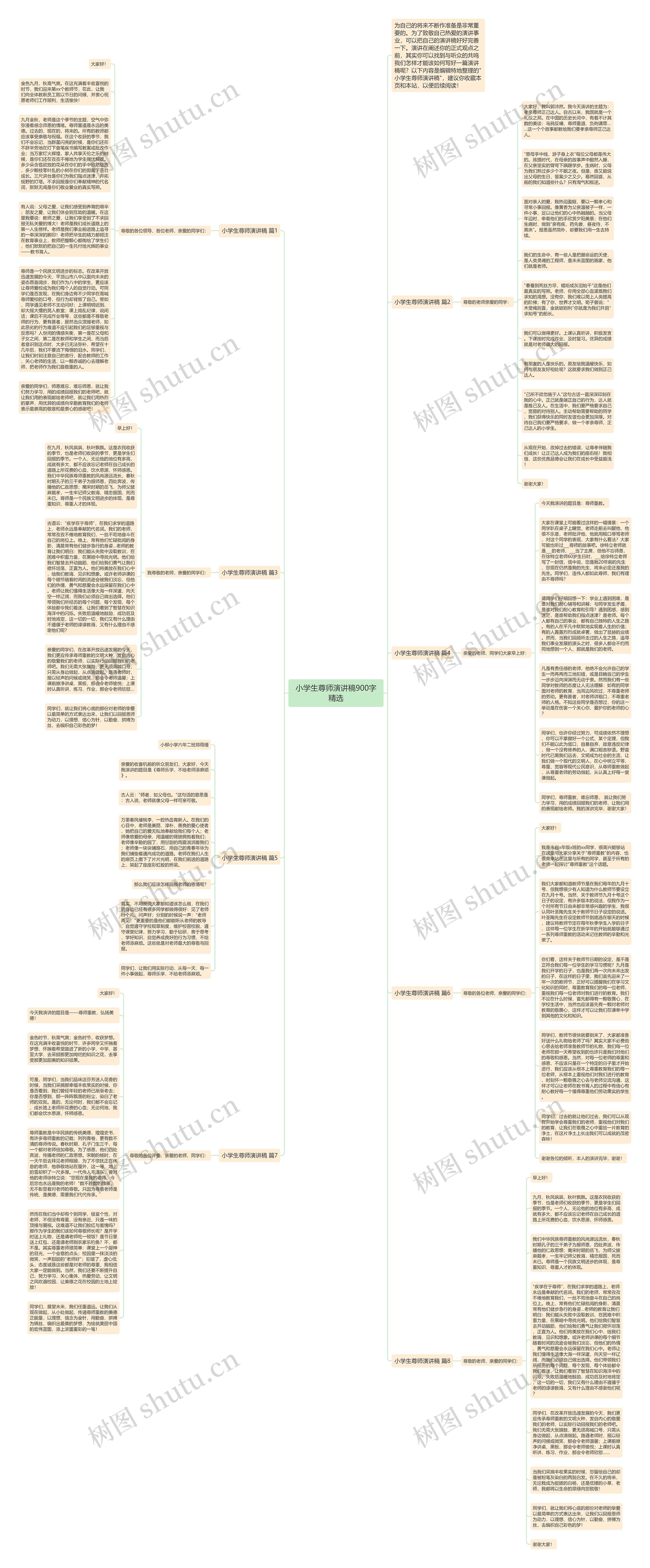 小学生尊师演讲稿900字精选思维导图