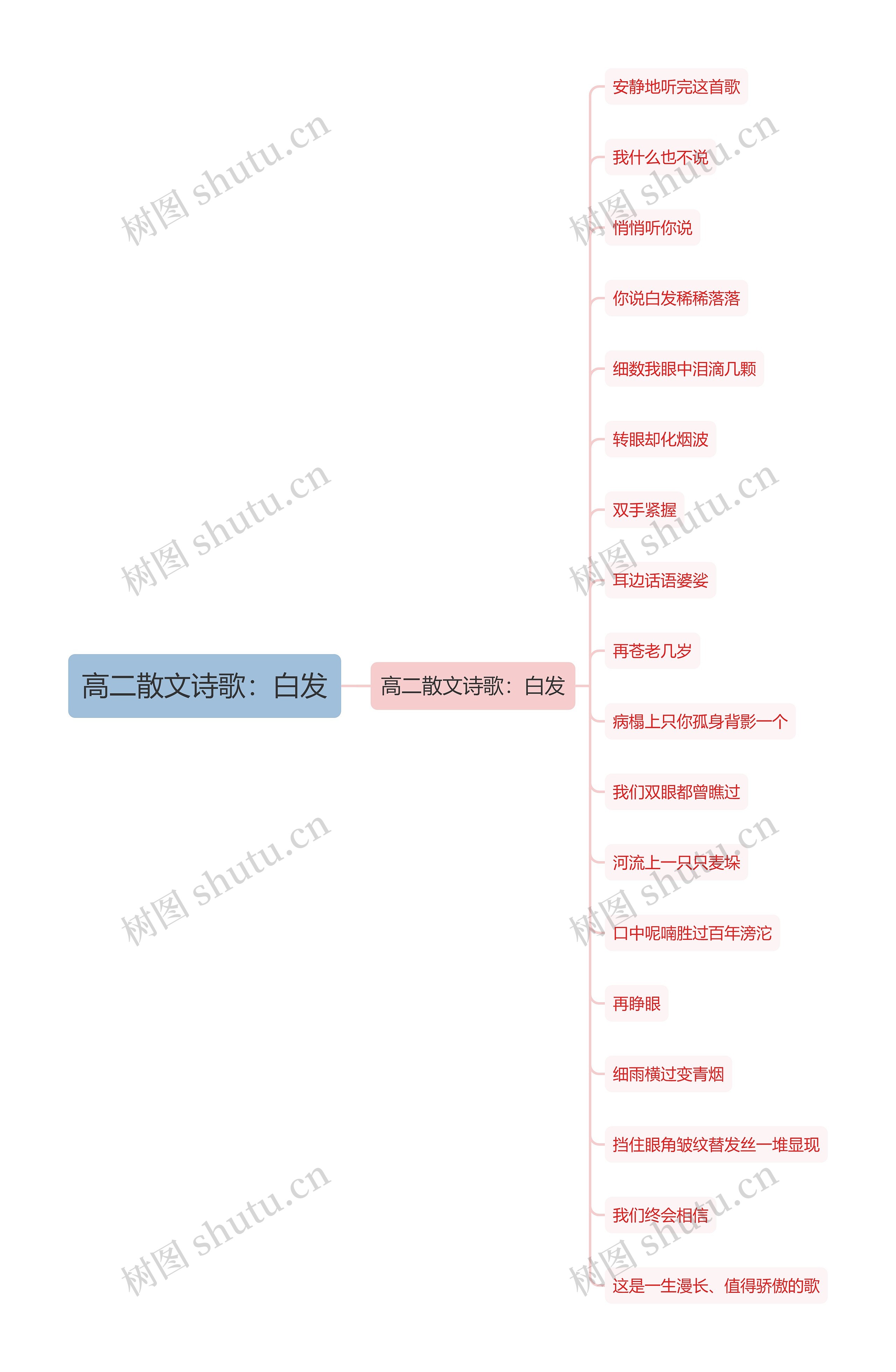 高二散文诗歌：白发思维导图