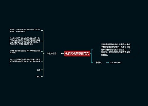 公交司机辞职信范文