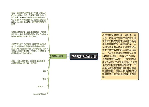 2014技术员辞职信