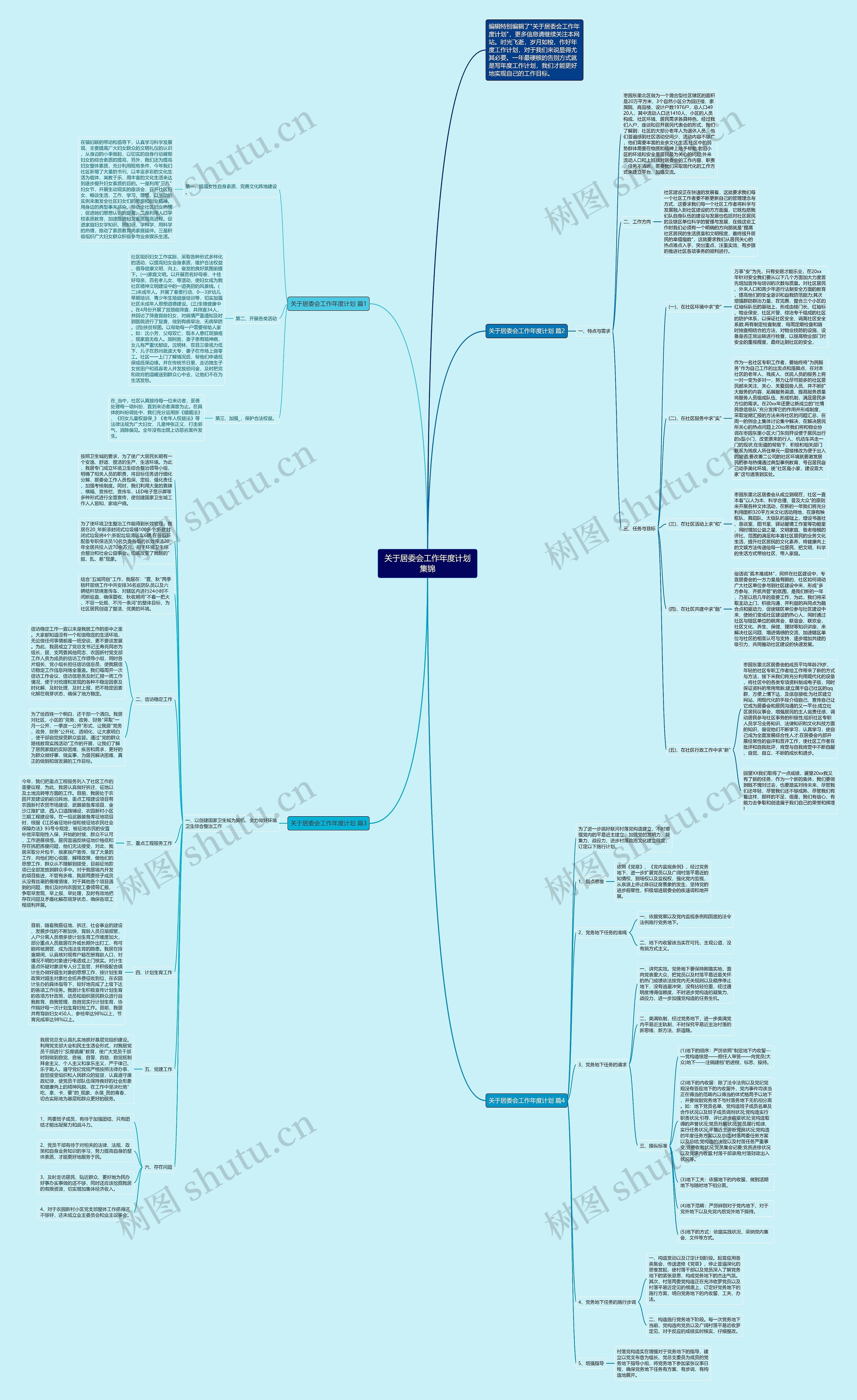 关于居委会工作年度计划集锦思维导图