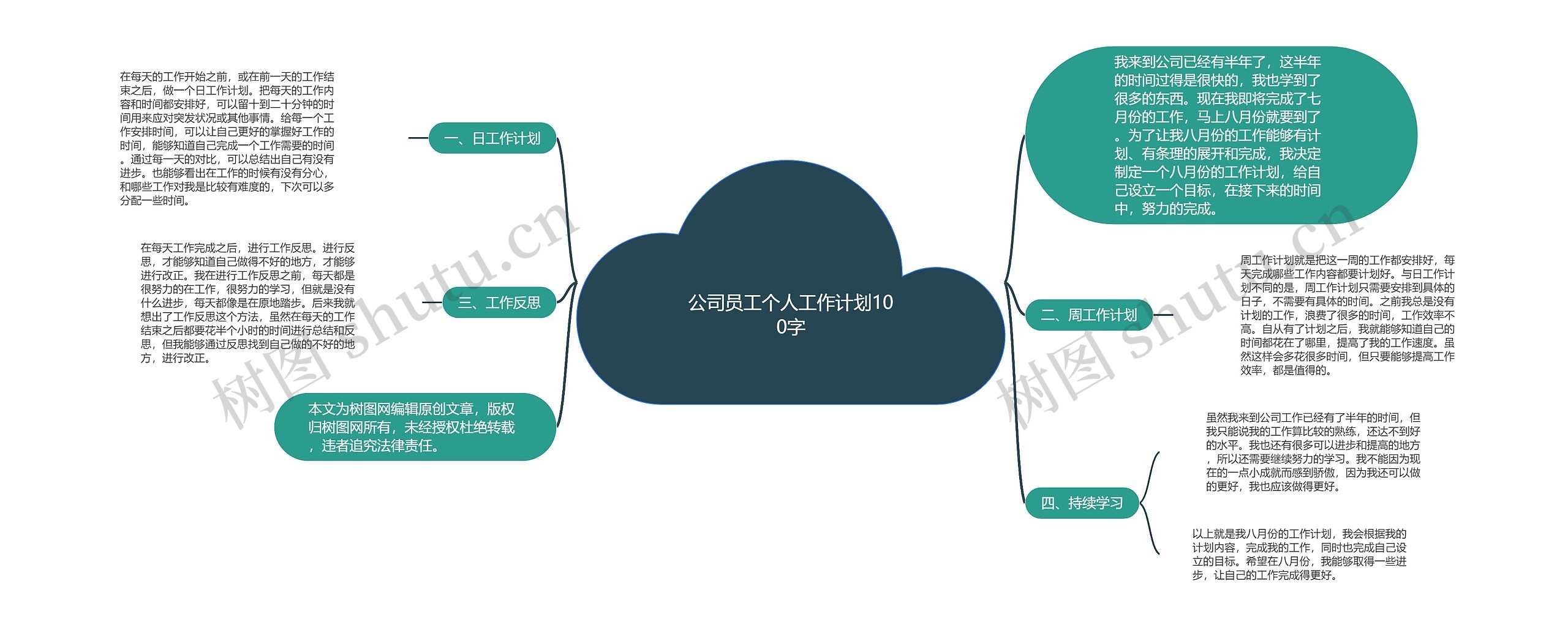 公司员工个人工作计划100字