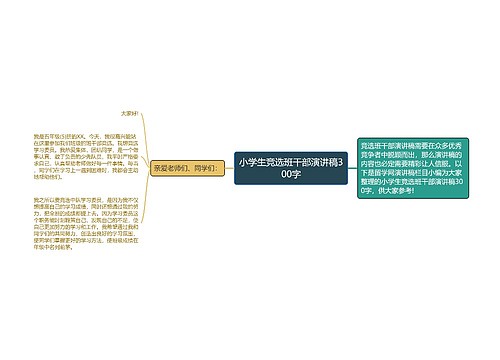 小学生竞选班干部演讲稿300字