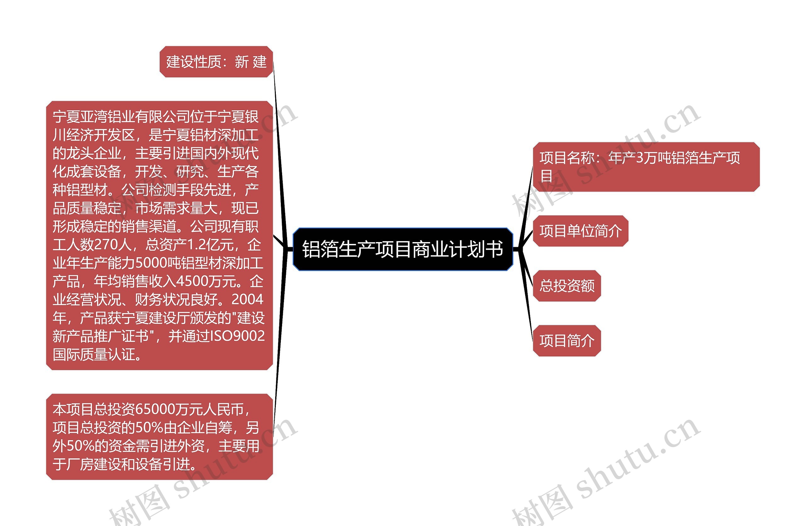 铝箔生产项目商业计划书思维导图