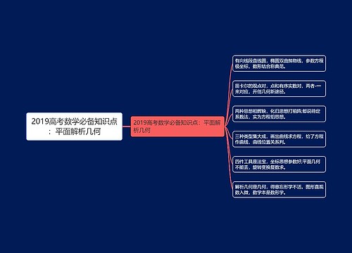 2019高考数学必备知识点：平面解析几何