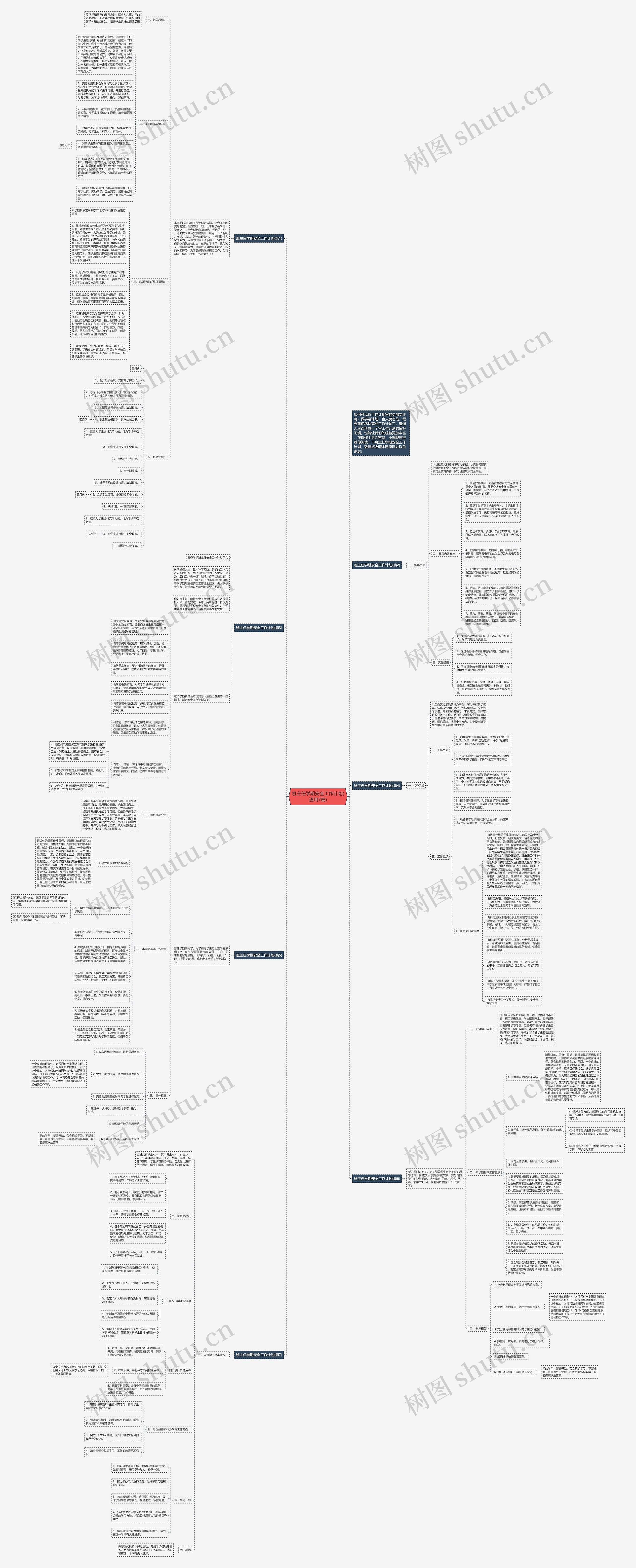 班主任学期安全工作计划(通用7篇)思维导图